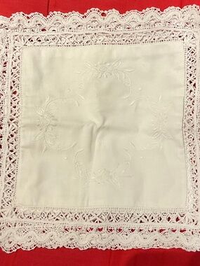 3 pieces Old School cushion/tray cover, cotton, embroidered,  free if you bundle
